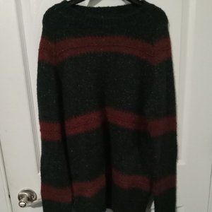 EUC mens/gender neutral vintage navy/red striped fall/spring winter sweater